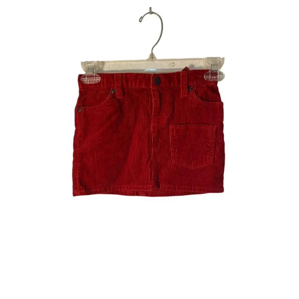 Ralph Lauren toddler girls corduroy red snap back pocket skirt 6